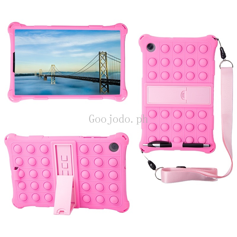 Casing Soft Case Silikon Warna Pelangi + Strap Bahu Untuk Lenovo Tab M10 / HD Gen 2 / TB-X306 / M10 / FHD + / TB-X606 / 3rd