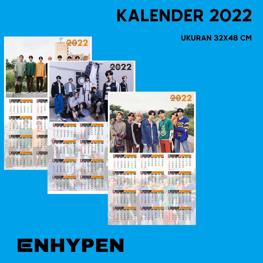

Kalender poster enhypen 2022 bebas Custom A3+