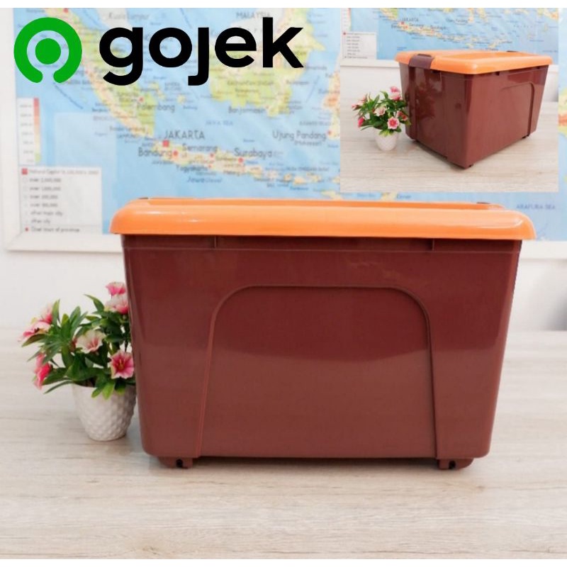 Container Box Plastik 50 Liter Roda