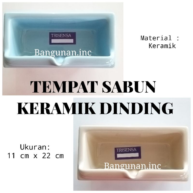 TEMPAT SABUN KERAMIK DINDING PUTIH PINK BIRU CREAM