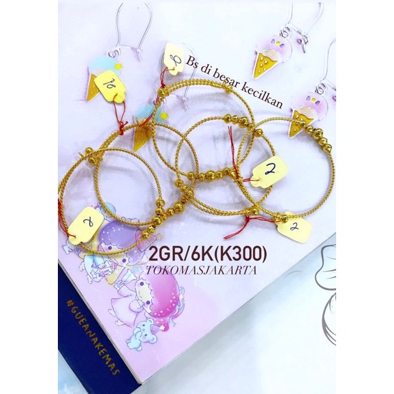 Gelang selorok anak 6k/2gr (adjustable)