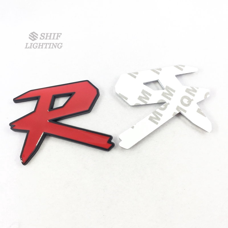 1Pc Stiker Emblem Logo R Bahan Metal Untuk Dekorasi Bagasi Belakang Mobil Honda Civic Accord Jazz Fit R