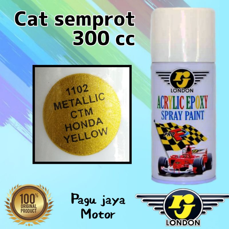 rj london 300ml metallic metalik ctm honda yellow cat semprot pilok pilox spray paint