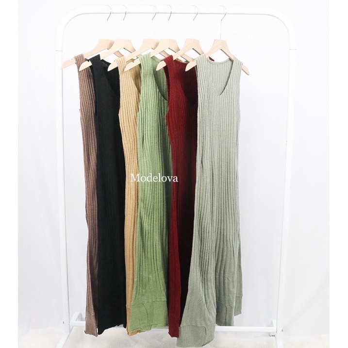 MDLV ~ LALA DRESS RAJUT DRESS KOREA DRESS MAXI DRESS RAJUT TERBARU DRESS CANTIK DRESS BIG SIZE FASHION WANITA