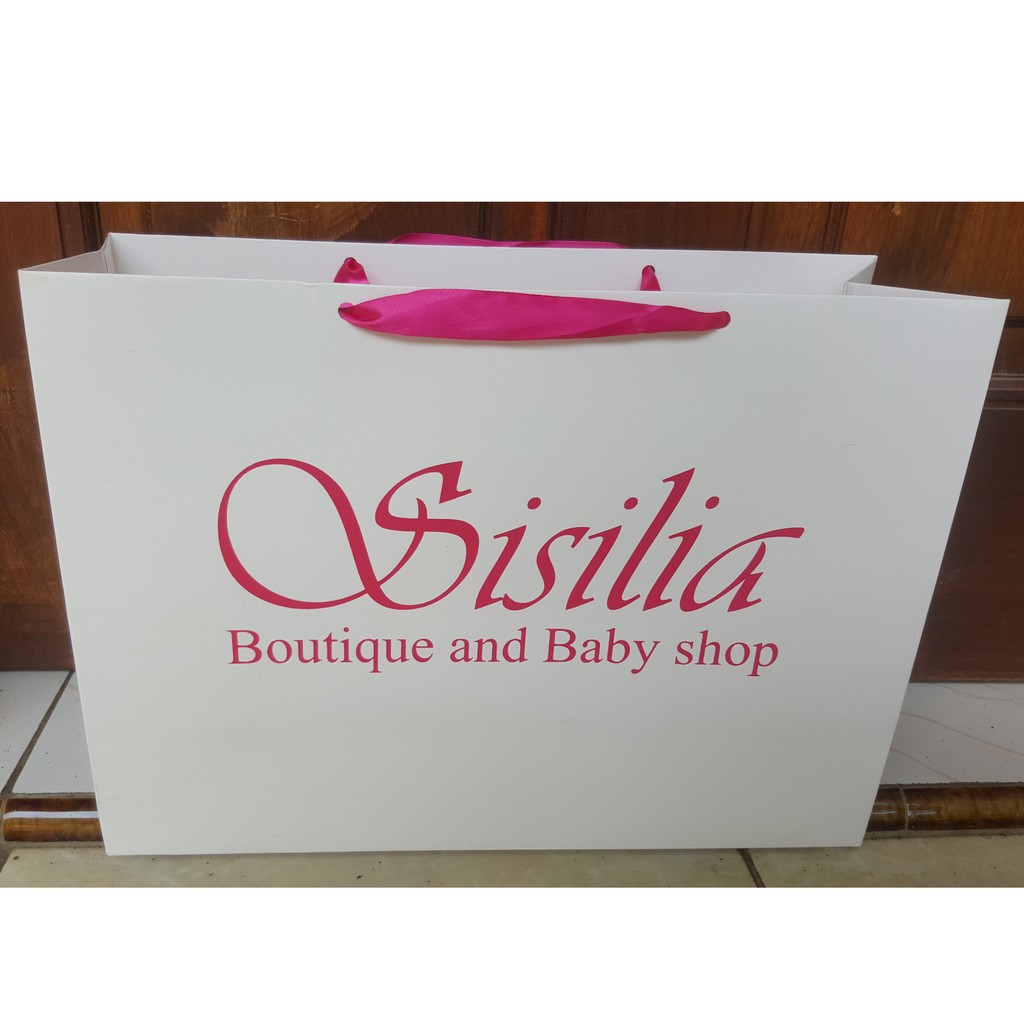 

paperbag sablon P40xL10xT30 cm , paperbag putih, tas kertas , paperbag wedding, paperbag butik
