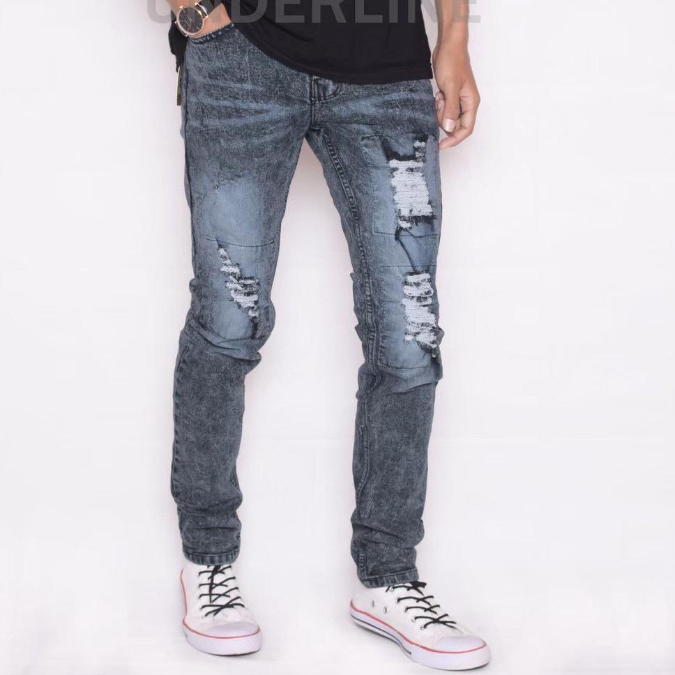 Sale Celana Levis Ripped Jeans - S, M, L, XL - Dark Grey, Snow Grey - Distro Ripped Panjang Jeans Ro