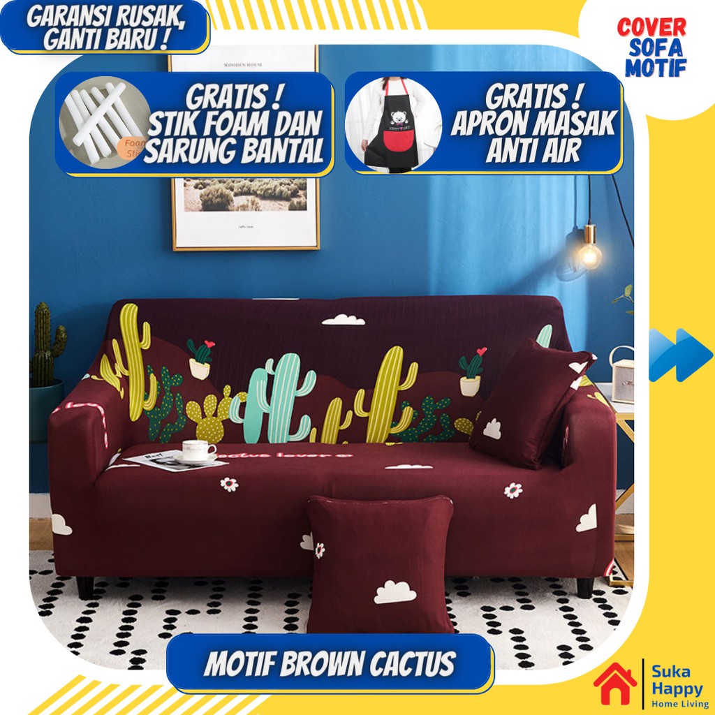 Cover Sofa 1 2 3 Dudukan Sarung Sofa Letter L Shape Pelindung Soffa Penutup Kain Sofa bahan elastis