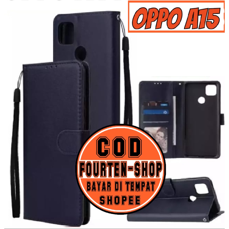 CASING / CASE KULIT FOR OPPO A15/A15s - CASING DOMPET-COVER -SARUNG HP