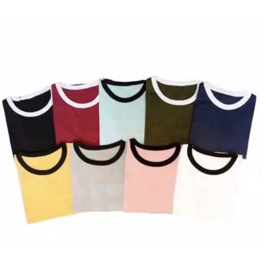 MakeGrosir - KAOS RINGER TEE POLOS BASIC