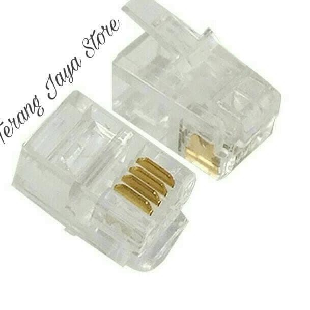 ♤  Cuci Gudang Konektor Telepon Spiral Rj9 Konektor Gagang Telepon Rj-9 4P4C  ♨