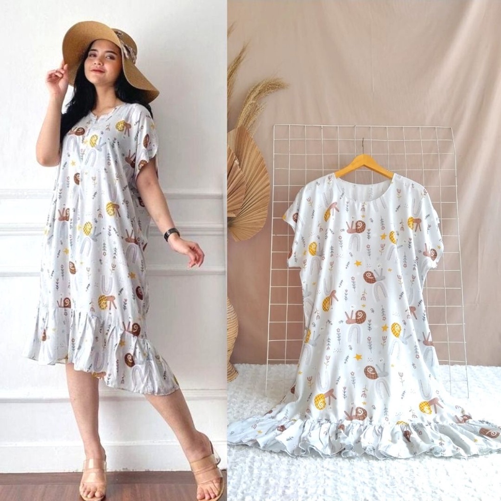 Jual Daster ruffle kekinian termurah / daster jumbo | Shopee Indonesia