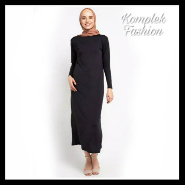 MANSET  DALAMAN  BAJU GAMIS WANITA PANJANG  HITAM