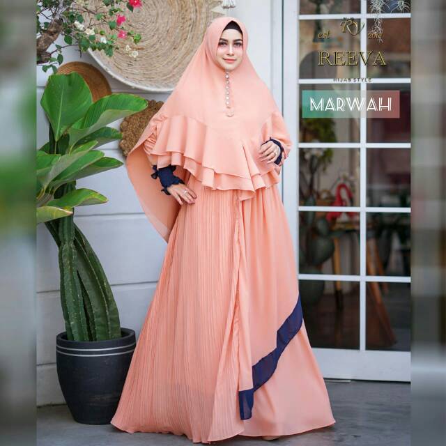 marwah syari plisket Bahan ceruty babydoll armani premium
