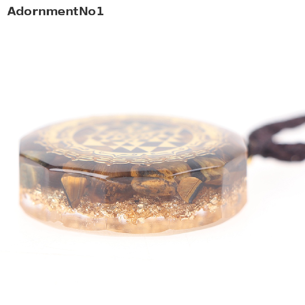 (AdornmentNo1) Orgonite Kalung Rantai Dengan Liontin Batu Tiger Eye Natural Untuk Wanita