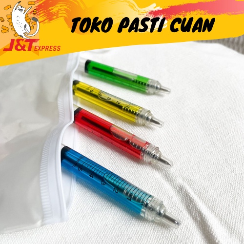 

pulpen pena jarum suntik pen lucu imut bolpen fancy unik bisa COD keperluan sekolah tinta hitam import ATK alat tulis kantor lucu