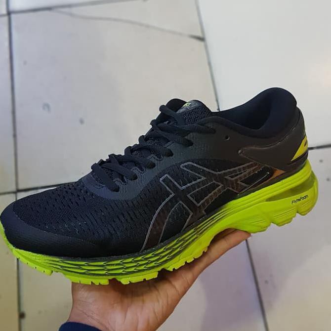 IMPORT SEPATU ASICS GEL KAYANO 25 BLACK NEON LIME PREMIUM QUALITY ORIGINAL GRADE