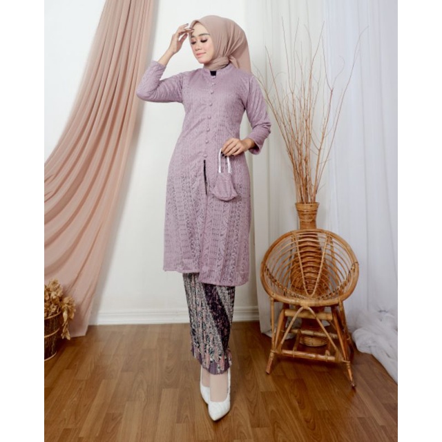 TUNIK KANCING SERIBU BAHAN BRUKAT MALIKA PREMIUM // By ALDI KEBAYA