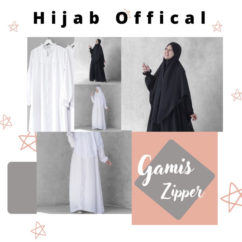 GAMIS ABAYA ZIPPER BY HIJAB ALILA Gamis Polos