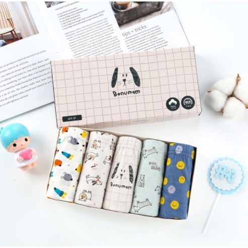 Celana Dalam Anak laki laki cowo box (5 pcs) umur 0-14 Tahun Dino impor Premium