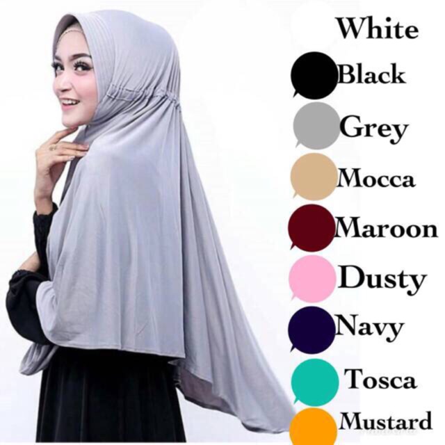 JILBAB SERUT JUMBO/SYARI POLOS JERSEY JILBAB HIJAB INSTANT