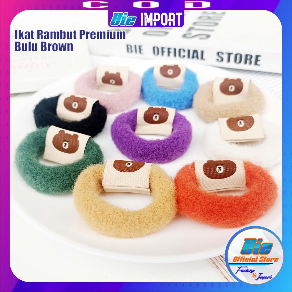 Ikat Rambut Donat Bulu Brown Premium Impor Best Seller