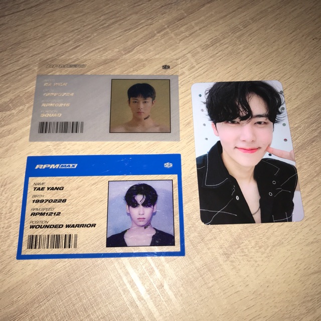 SF9 RPM MAX version Jaeyoon photocard Taeyang ID Card RPM Zero version Dawon ID Card