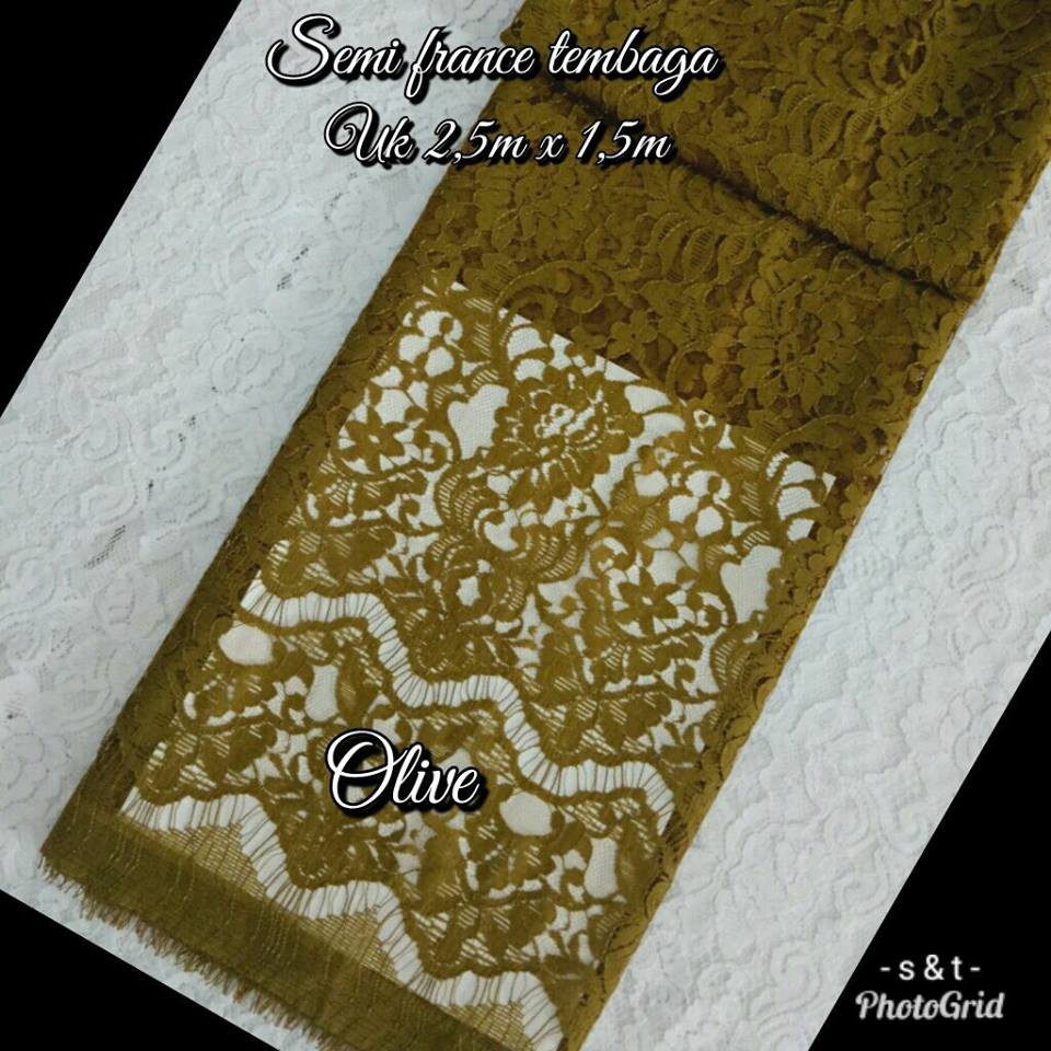 KAIN KEBAYA BALI BROKAT SEMI FRANCE UKURAN JUMBO