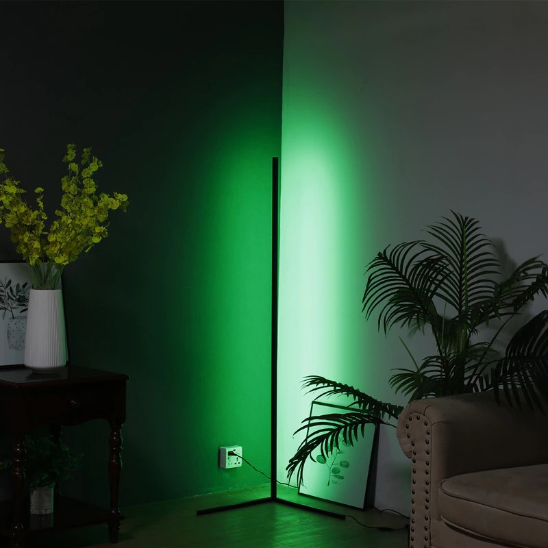 Lampu LED Dekorasi Ruangan RGB Standing Angle Floor Lamp 1.1 meter - BGD-004 - Black