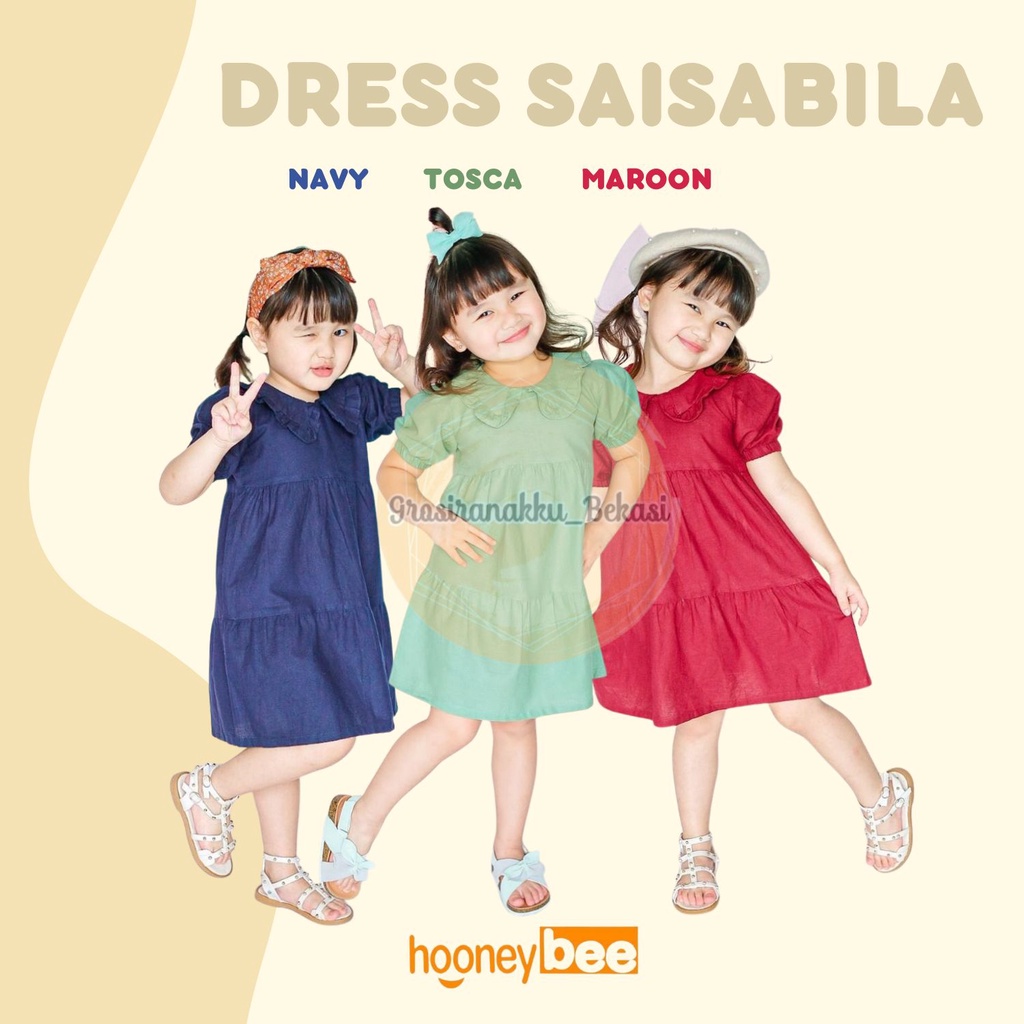 Dress Anak Linen Salsabila Mix Warna Size 1-5 thn