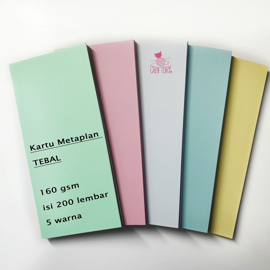 

Kartu Metaplan 160 gsm 200 lbr 5 warna Kotak Persegi - Meta plan