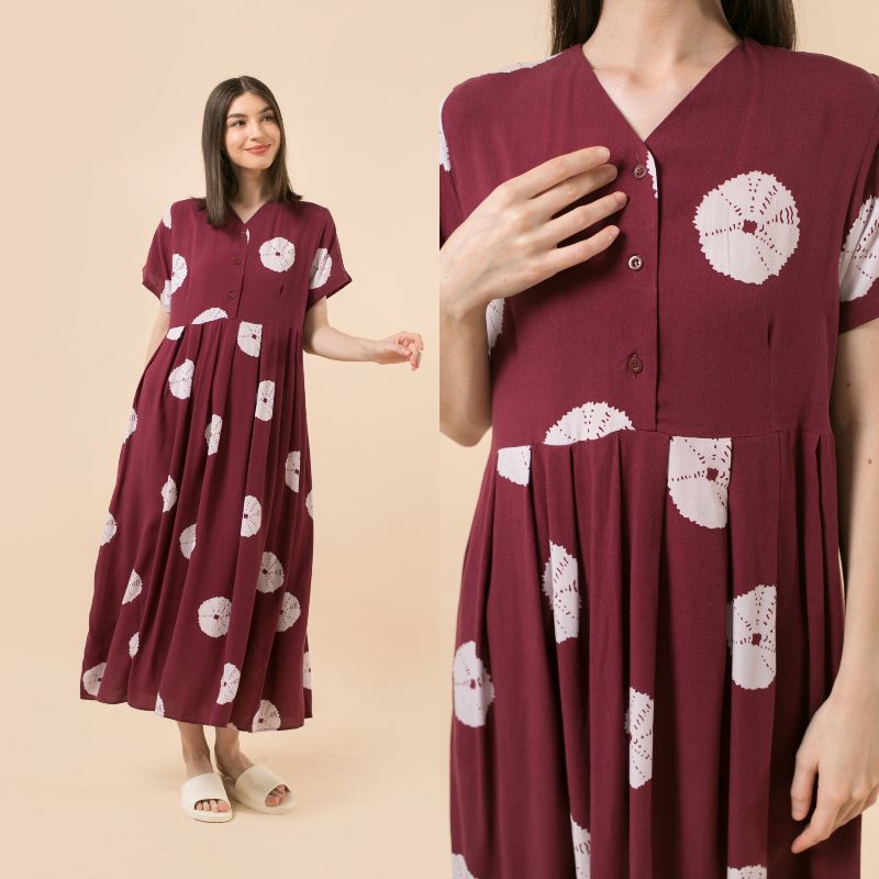 [BISA COD] DASTER KHALIFS BY KHALIFS.SLEEPWEAR | KHALIFS.ID-Sharon Shibori Wine