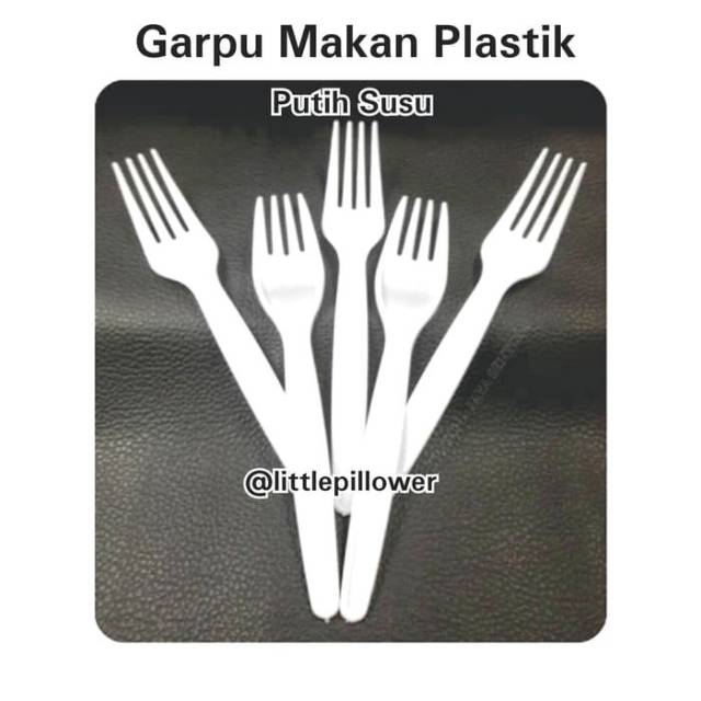 (ISI 25PCS) GARPU MAKAN PLASTIK PUTIH SUSU HARGA GROSIR