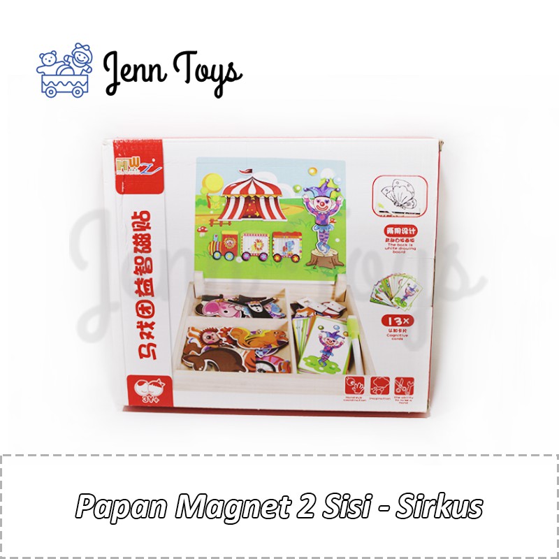 JennToys - Papan Tulis Anak Balita PAUD Edukasi Dini - Papan Magnet 2 Sisi - Grup 1