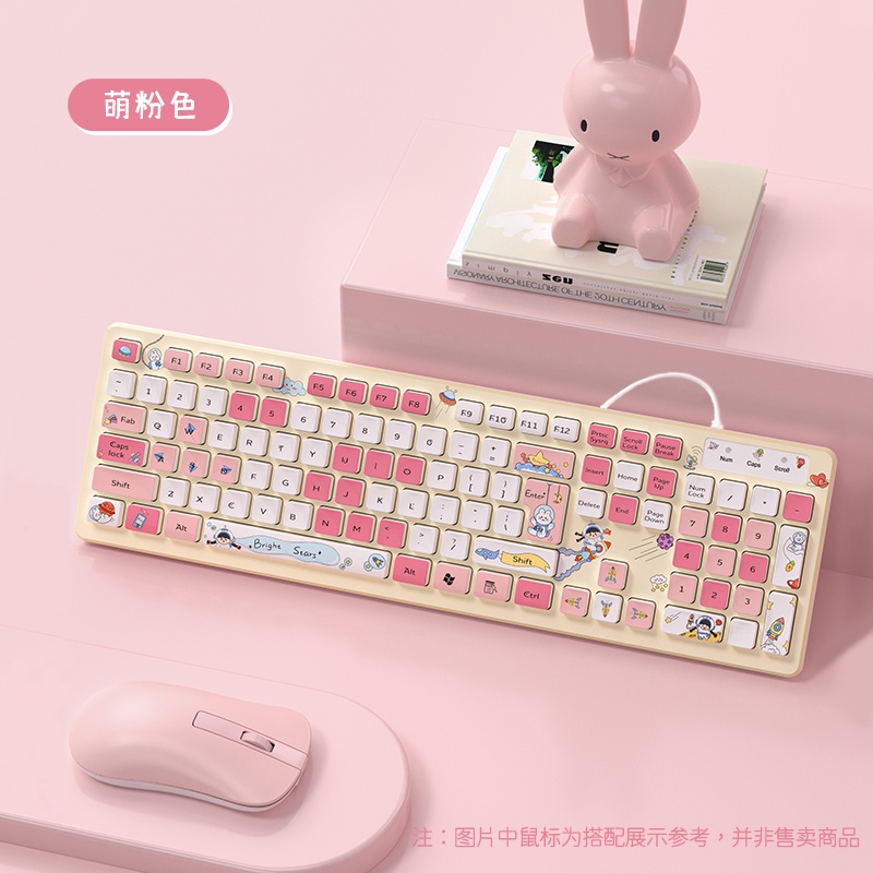 Keyboard Kabel Usb Dengan Hiasan Bentuk Karakter Kartun Lucu Untuk Komputer Pc