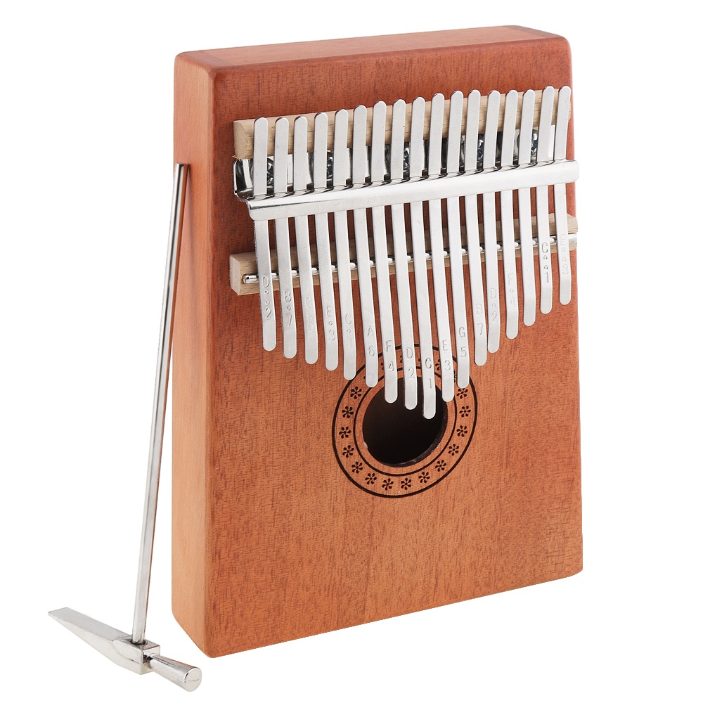 Alat Musik Kalimba Mbira Mini 17 Tuts Bahan Kayu Mahoni