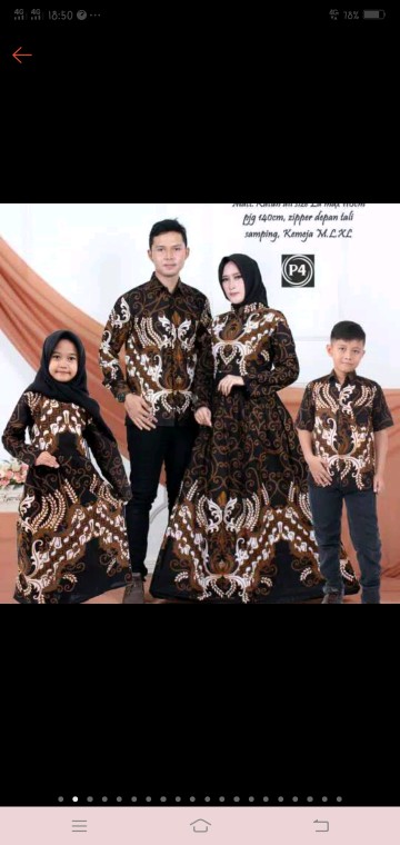 Hanggono Couple Ori Najwa/ Couple Batik / Gamis Batik Couple