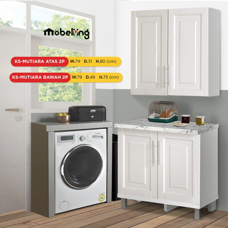 Mobeliving - Furniture Kitchen Set Atas 2 Pintu PUTIH