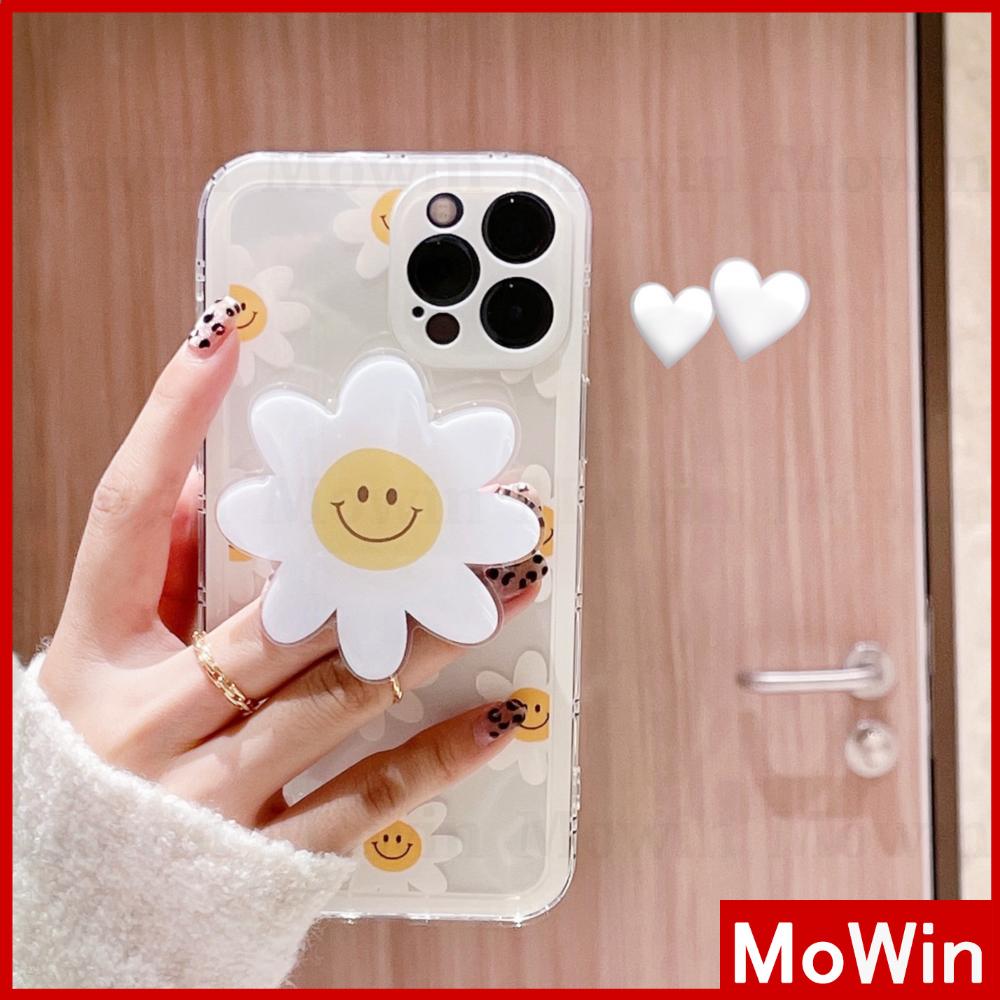 Mowin - Casing Silikon Compatible for Iphone 12 Pro Max Pro 8 12 X Max Se2020 7 + Xs Max 11 8 + Motif Bunga Daisy