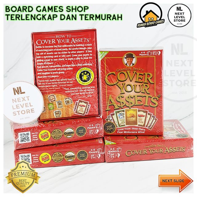 Cover Your Assets Board Games Card Game Permainan Kartu Keluarga Party Strategy Asset
