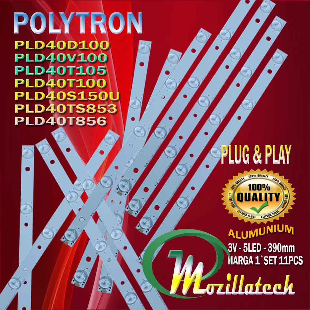 BACKLIGHT TV LED POLYTRON PLD 40D100 40V100 40T105 40T100 40S150U 40TS853 40T856 3V 5LED 5K 5KANCING BACKLIGHT POLYTRON 40 INCH 40 IN