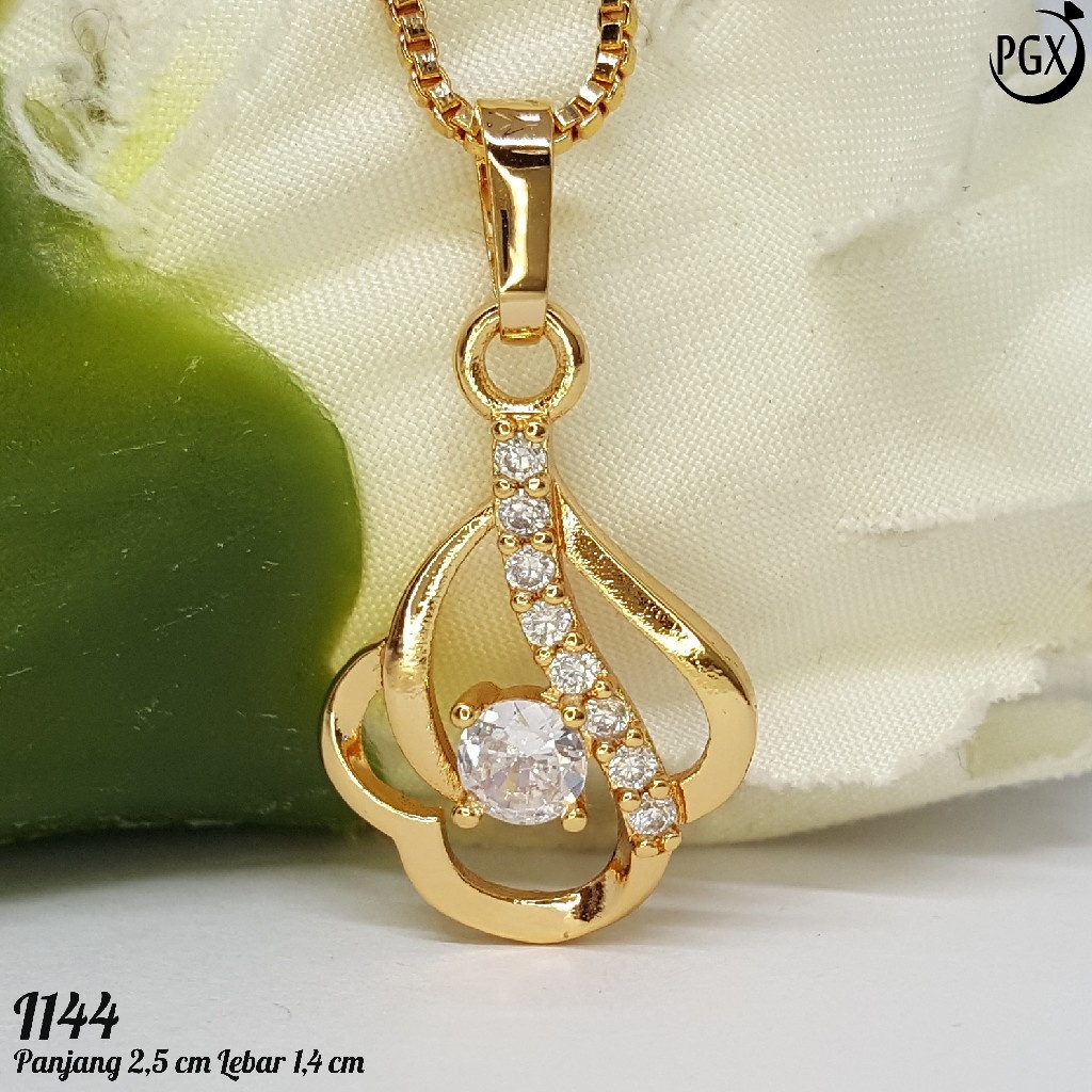 PGX Liontin Kalung Xuping Wanita Perhiasan Lapis Emas Aksesoris Fashion - I144