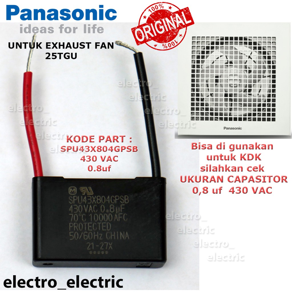 Capasitor Hexaust Fan Panasonic TGU Original