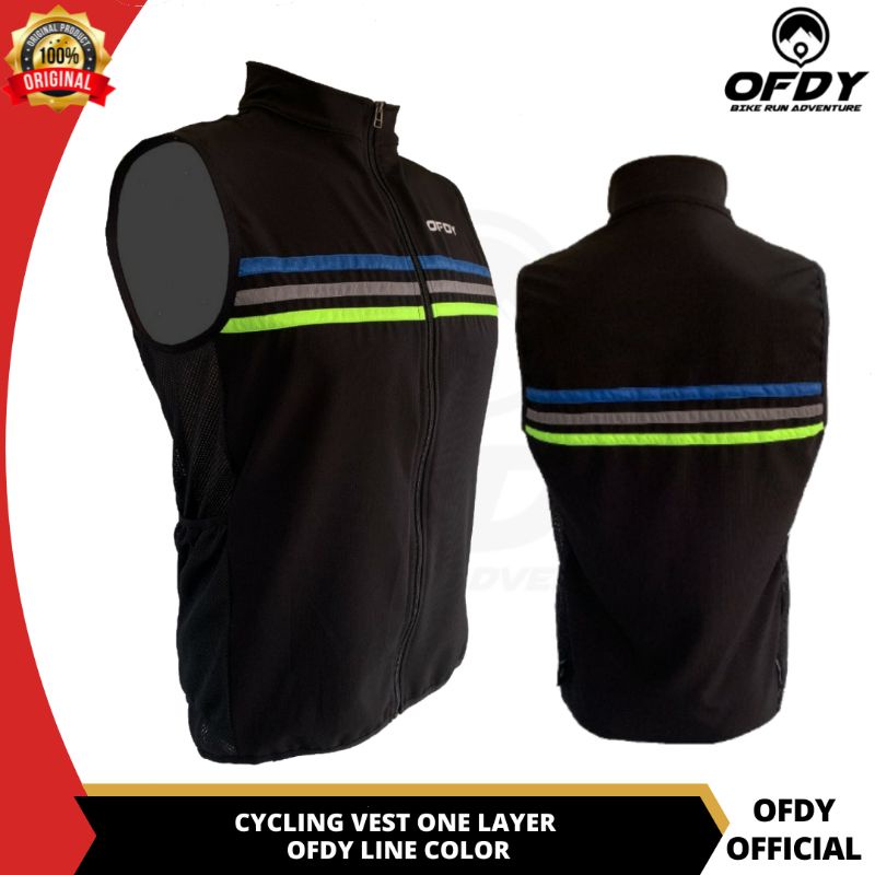 Ofdy Cycling Vest Rompi Sepeda Pria dan Wanita Unisex Motif Line Color Ofdy  Material Polyester Supe