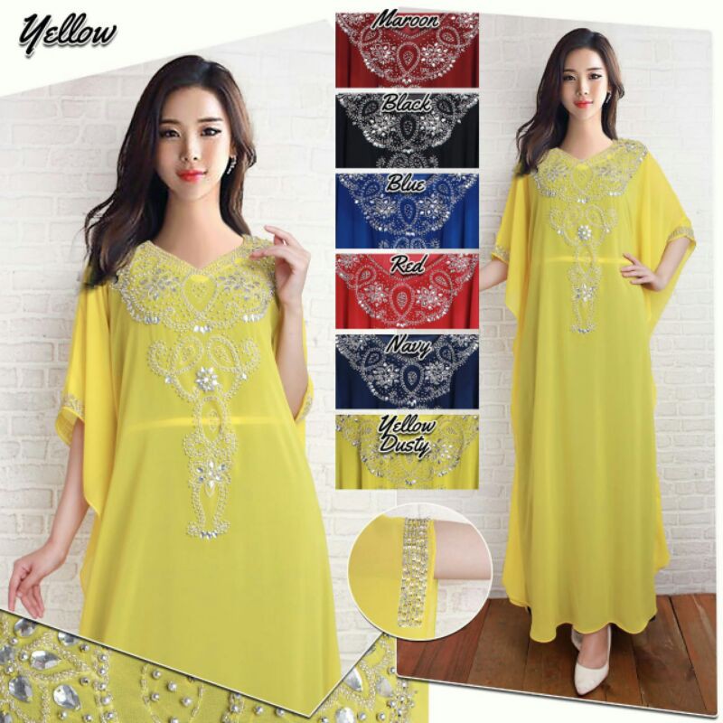 Kaftan Ikat Ceruty-Kaftan Satin-Ceruty  kerang
