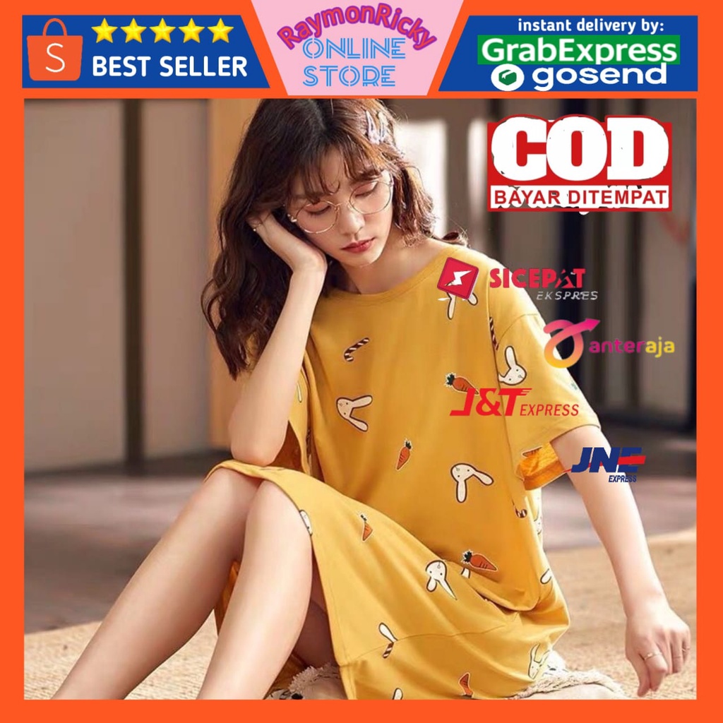 Dress Wanita Kekinian Lengan Pendek Dress Remaja Wanita Bahan Adem