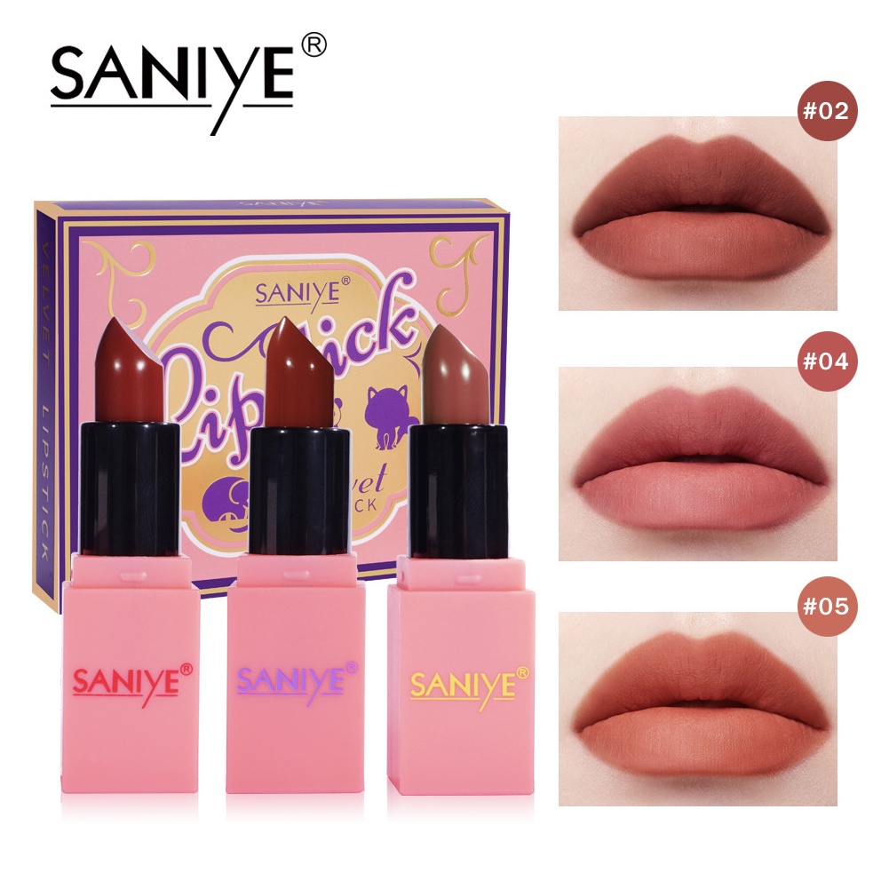 SANIYE Magic Mini Velvet Matte Lipstick Panda 6 Warna SA016