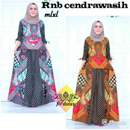 Rok dan Blus RnB Cendrawasih Batik Maxi Lepasan Modern Muslim Pesta Pergi