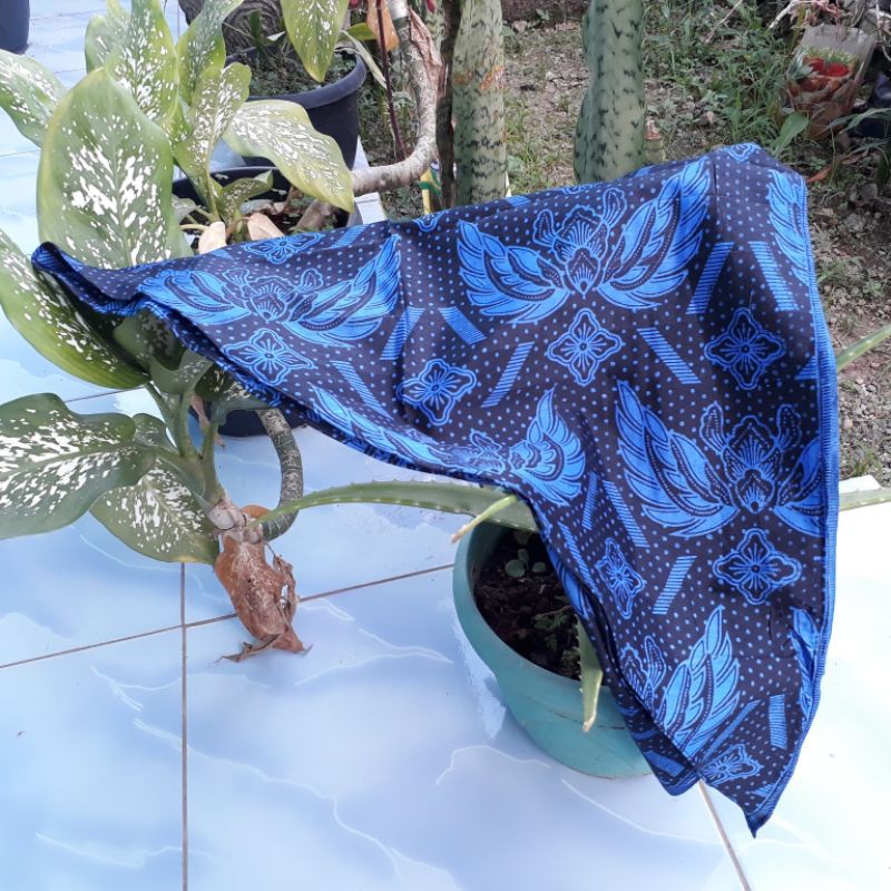 Iket Sunda Batik Baduy Biru Lepasan Segitiga Totopong Balngkon Sunda Bendo LPS018