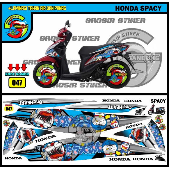 STRIPING VARIASI STIKER MOTOR HONDA SPACY DORAEMON