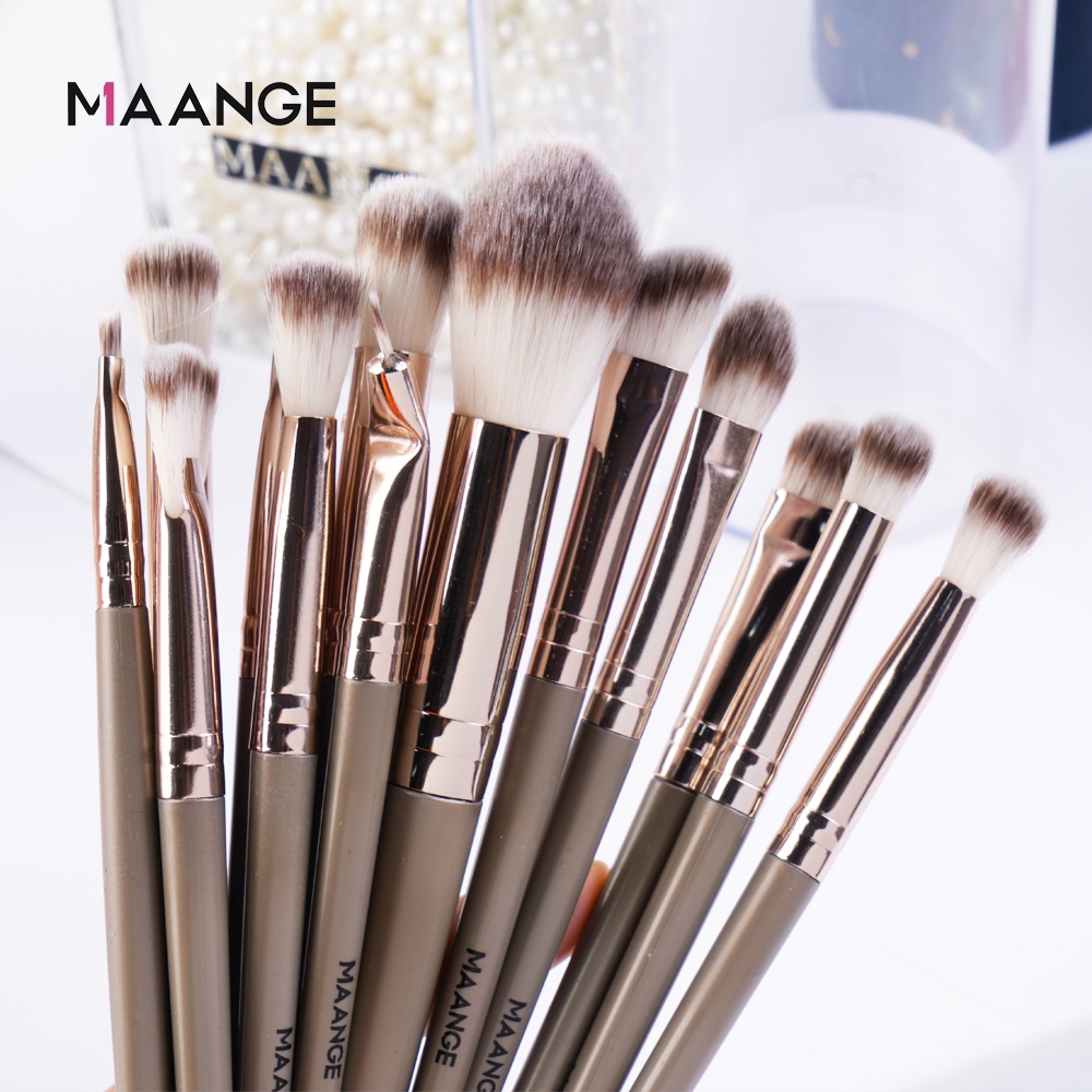 MAANGE 13Pcs Set kuas Makeup Yang Lembut  Makeup Tools Wajah Mata Brush 5818